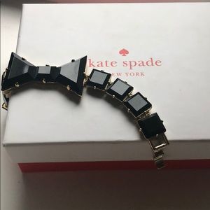 New + Dust Bag! Kate Spade Black Bow Bracelet